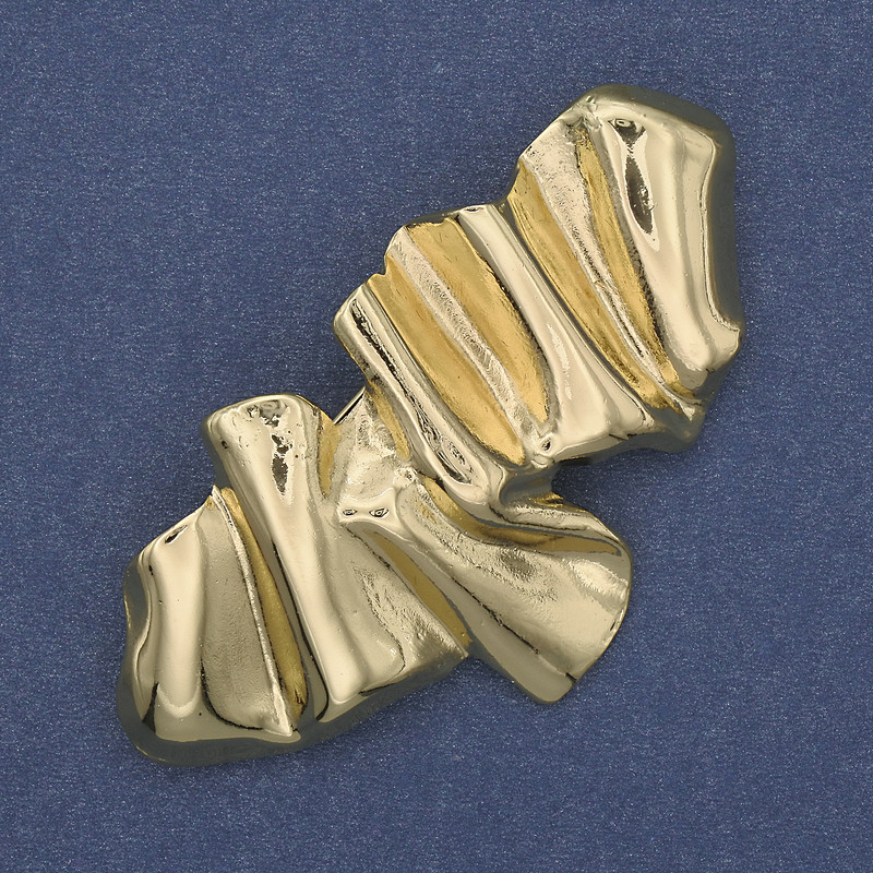Broszka Akcent z złotego metalu 65×36 mm+