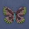 Broszka-wisiorek Motyl z kolorowymi kryształami w złotym odcieniu 50×39 mm+