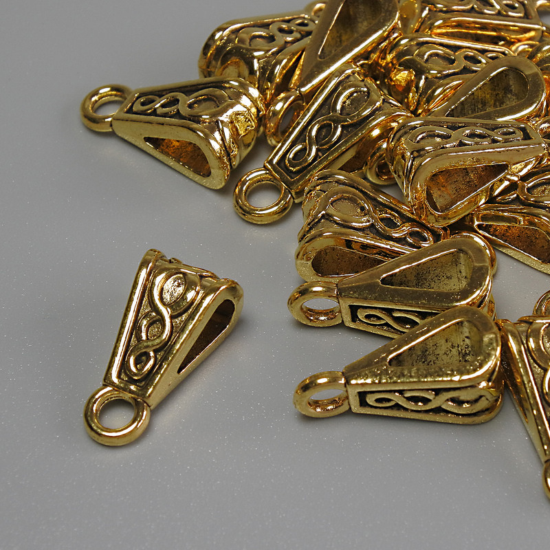 Zawieszka montażowa w kolorze złotym, średnica 15×7 mm ± otwór, średnica 2,7 mm ± opakowanie 20 g (~18 szt.)