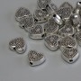 Koralik-wkładka „Serce” w srebrnym odcieniu, średnica 8,5×7,5 mm, otwór 2 mm, opakowanie 20 g (~21 szt.)