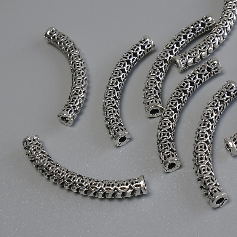 Koralik-wstawka, kolor metalu: srebrny, średnica 36×4,5 mm, otwór 2 mm, opakowanie 20 g (~8 szt.)