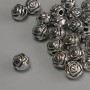 Koralik-wkładka 'Kwiat' kolor metalu srebro, średnica 7 mm ± otwór, średnica 2 mm ± opakowanie 20 g (~21 szt.)