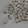 Koralik-wstawka, kolor metalu: srebrny, średnica 6×4 mm ± otwór, średnica 1,8 mm ± opakowanie 20 g (~62 szt.)