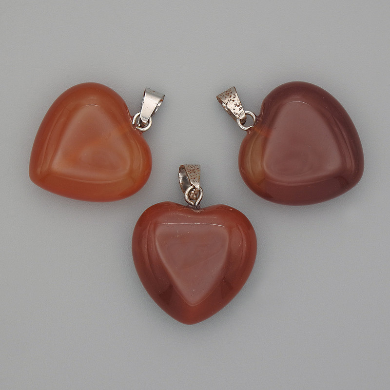 Wisiorek Serce z karneolu 20x20x25 mm+