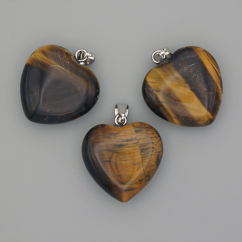 Wisiorek 'Serce' z tygrzego oka 20×20×25 mm+