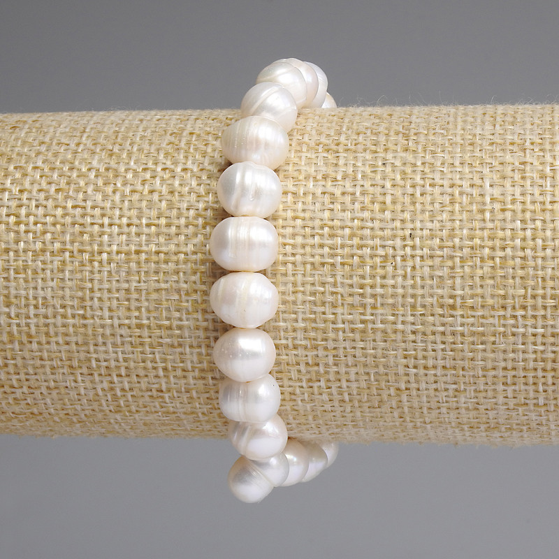 Bransoletka z pereł rzecznych 10×8 mm, długość 18 cm, elastyczna
