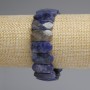 Bransoletka z sodalitu — fasetowane, zaokrąglone ogniwa, średnica około 20×10 mm, długość 18 cm, na elastycznej bazie