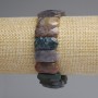 Bransoletka z fasetowanego jaspisu, zaokrąglone ogniwa, średnica 20×10 mm, długość 18 cm, elastyczna