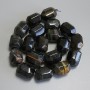 Koraliki Sokole Oko i Tygrysie Oko fasetowane, średnica 20–21×15 mm ± na nitce, długość 39 cm+