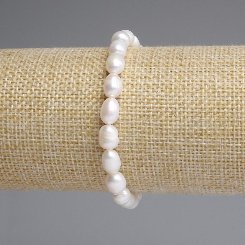 Bransoletka z pereł rzecznych 7×5–5,5 mm, długość 18 cm, elastyczna