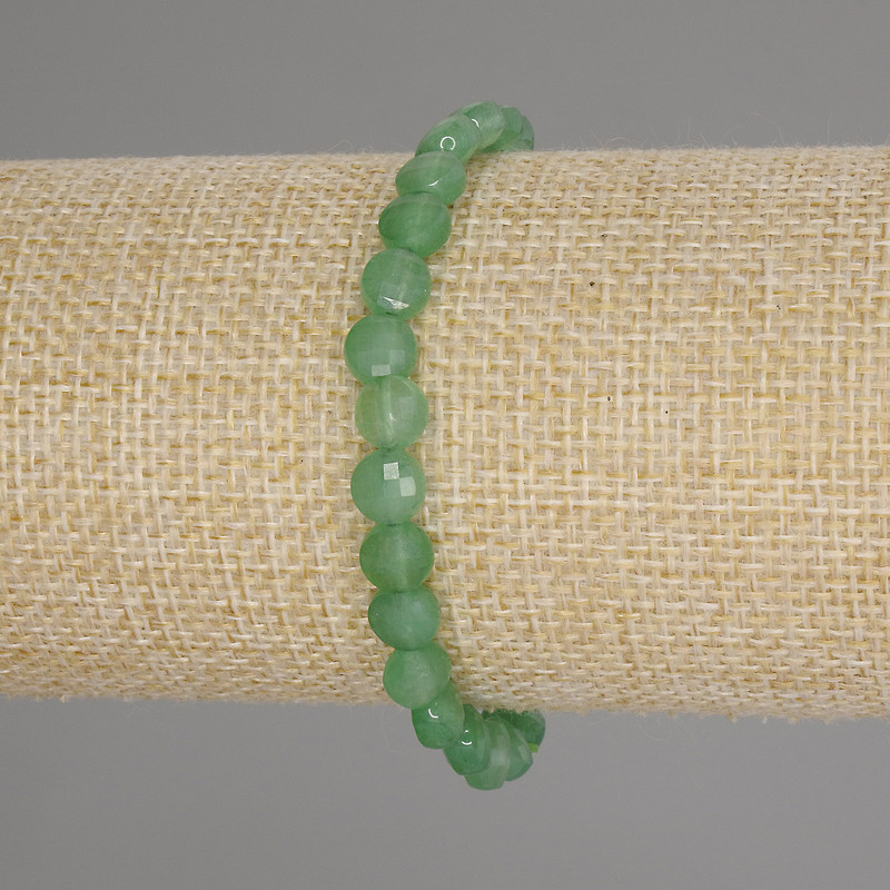 Bransoletka z nefrytu – fasetowane monetki, średnica 6 mm, długość 18 cm, elastyczna