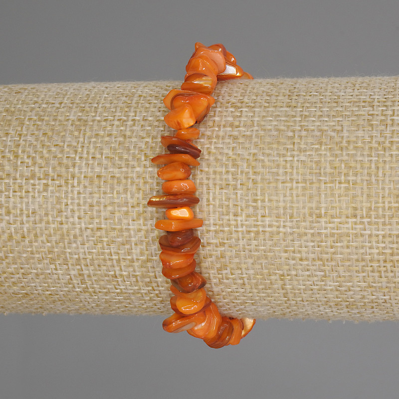 Bransoletka z masy perłowej – drobiny, średnica 7–12×2–4 mm, długość 18 cm, elastyczna