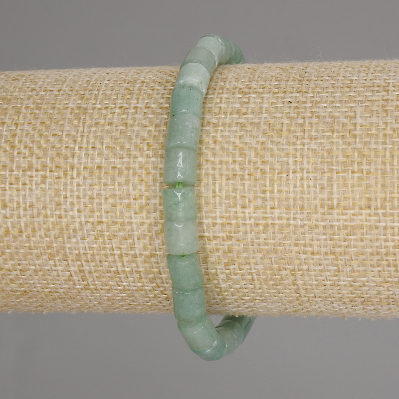 Bransoletka z nefrytu w cylindrach, średnica 6×6 mm, długość 18 cm, elastyczna