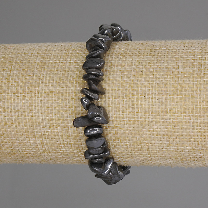 Bransoletka z hematytu – drobinki, 18 cm, elastyczna