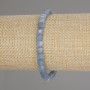 Bransoletka z akwamarynu szlifowanego, kostka, średnica 5×5 mm, długość 18 cm, elastyczna