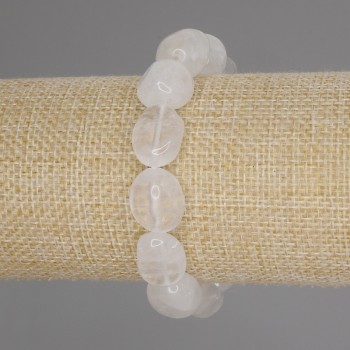 Bransoletka z górskiego kryształu fasetowana, średnica 13-15×12-13 mm, długość 18 cm, elastyczna