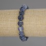 Bransoletka z mroźnym agatem, gładka kulka, średnica 10 mm, długość 18 cm, elastyczna