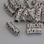 Wstawka koralika w kolorze metalu – srebro, średnica 19,5×7 mm, otwór około 4,8 mm, opakowanie 15 szt.