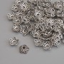 Czapeczki metalowe do koralików, kolor srebrny, średnica 7,5×1 mm ± otwór, średnica 1,8 mm ± opakowanie 20 g (~91 szt.)
