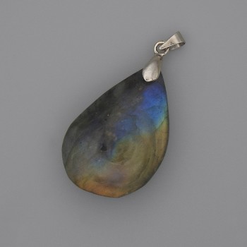 Wisiorek Kropla labradorytu 32×22 mm, długość 40 mm ±