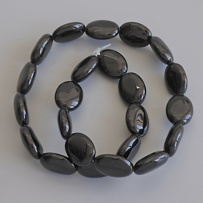 Koraliki agatowe owalne, średnica 18×13 mm, na nitce, długość około 40 cm+