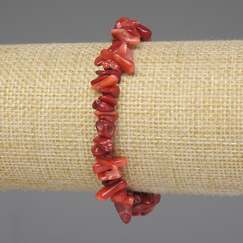 Bransoletka z koralu – drobiny 7–12×3–5 mm, długość 18 cm, elastyczna