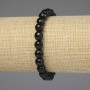 Bransoletka z czarnego agatu, fasetowane kulki 8 mm, długość 18 cm, elastyczna