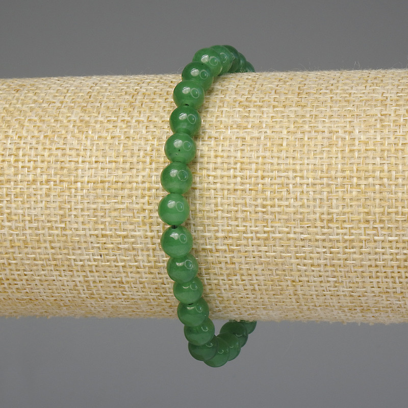 Bransoleta z chryzoprazem, gładkie kuleczki 6 mm, długość 18 cm, elastyczna