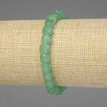 Bransoletka z nefrytu fasetowanego – sześcian 7×7 mm, długość 18 cm, na elastycznej gumce