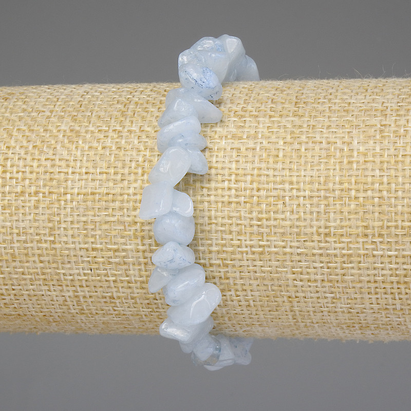Bransoletka z akwamarynu – drobiny 7–8×4–7 mm, długość 18 cm, elastyczna