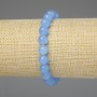 Bransoletka z akwamarynu – gładkie kulki 8 mm, długość 18 cm, elastyczna