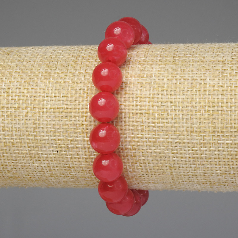 Bransoletka z turmalinem, gładkie kulki 10 mm, długość 18 cm, elastyczna