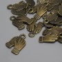 Wisiorek – zawieszka „Rękawiczki”, kolor metalu brązowy, średnica 19×13 mm ± otwór na biglę 2–3 mm ± opakowanie 19 szt.