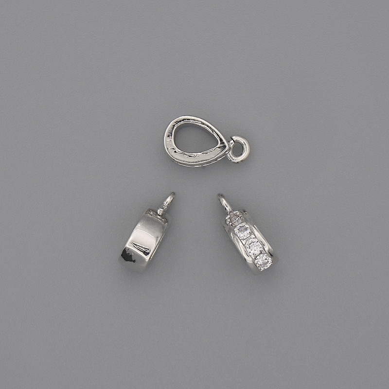Zawieszka do wisiorków w kolorze srebrnym, średnica 11 × 3,5 mm, otwór 5 × 3,5 mm