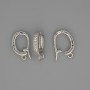 Zawieszka łącząca bajl do zawieszek, średnica 18×3 mm (+/-), białe kryształy, srebrny kolor metalu
