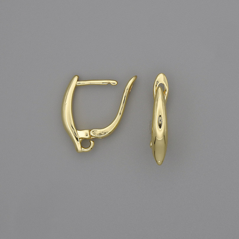 Bigle do kolczyków z złocistego metalu 16×3 mm – para