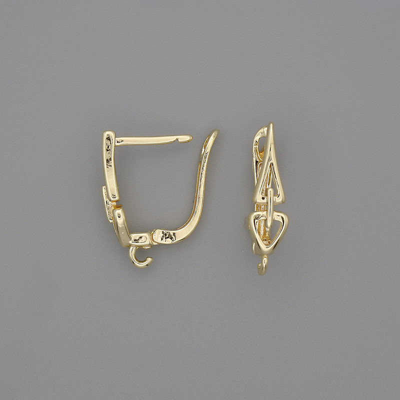Bigle do kolczyków z metalem w kolorze złotym, 20×6 mm – para