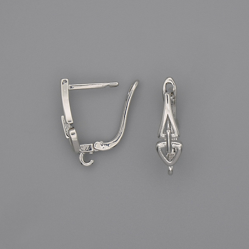 Sztyfty do kolczyków z metalu w kolorze srebra 20×6 mm – para