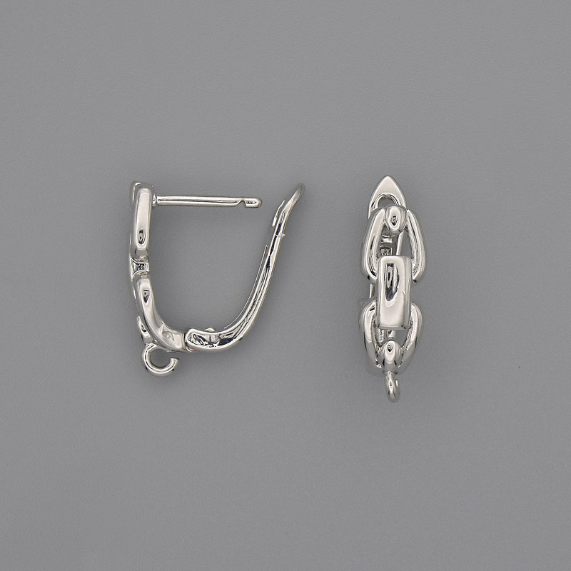 Haczyki do kolczyków ze srebrzystego metalu 17x5,5 mm - para