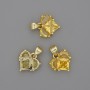 Wisiorek Serce z żółtymi kryształami 12×12 mm, długość 17 mm, złoty metal