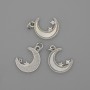 Wisiorek z masy perłowej „Księżyc” 15×13 mm ± biała cyrkonia, długość 20 mm ±, metal srebrzysty