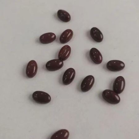 Okucia do kaboszonu – mini owalny – czerwony jaspis, średnica 8×5 mm+