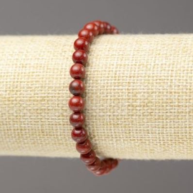 Bransoletka z czerwonego jaspisu, średnica 6 mm, długość 18 cm, elastyczna