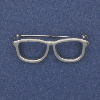 Broszka „Okulary” ze srebrzystego metalu 40×16 mm+