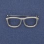 Broszka „Okulary” ze srebrzystego metalu 40×16 mm+