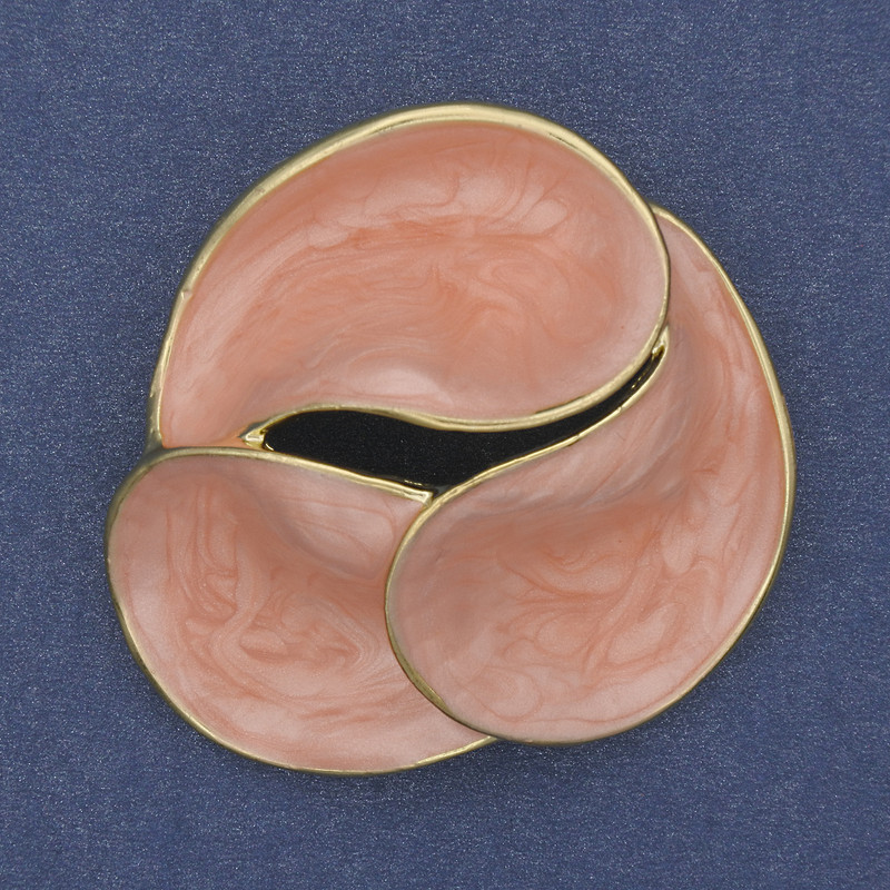 Broszka-wisiorek Akcent różowa emalia złoty metal 43 mm+