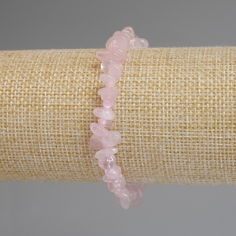 Bransoletka z różowego kwarcu – odłamki 5–12×2–5 mm, długość 18 cm, elastyczna