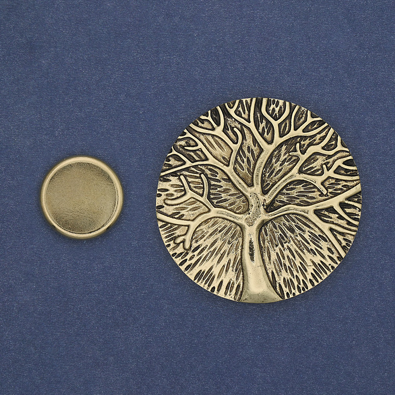 Broszka na magnesie Akcent Drzewo 40 mm ± złocisty metal