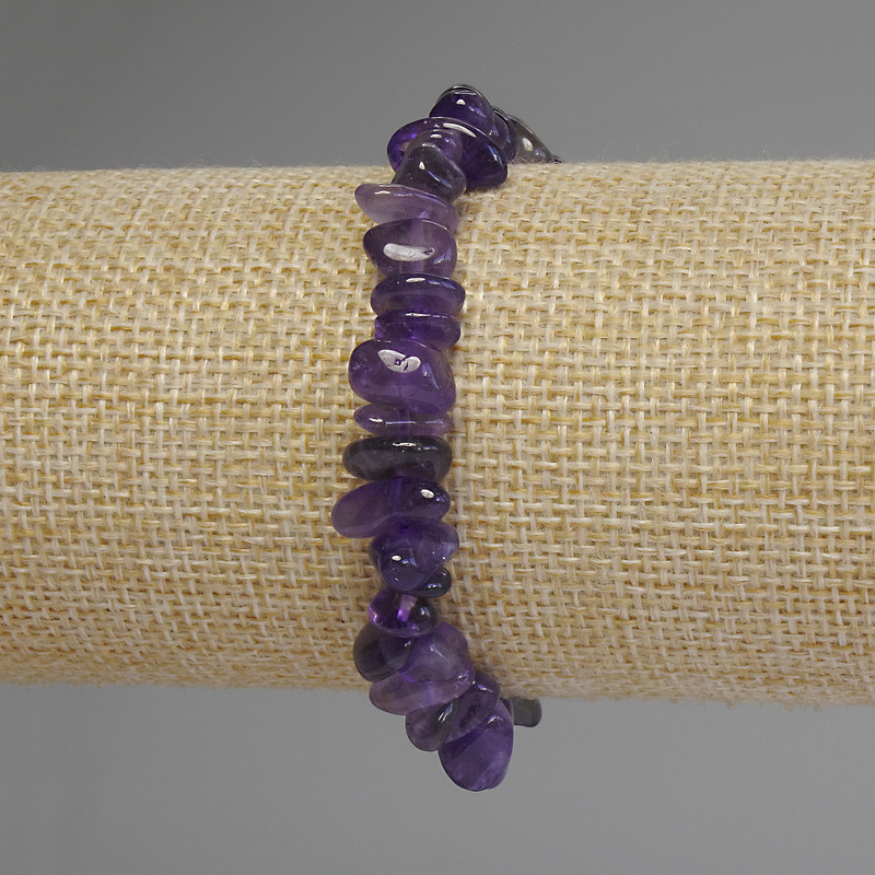 Bransoletka z ametystu fasetowanego, średnica 7–12×4–6 mm, długość 18 cm, elastyczna