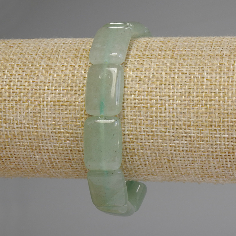 Bransoletka z nefrytu w prostokątach, 18×13 mm, długość 18 cm, na elastycznej gumce